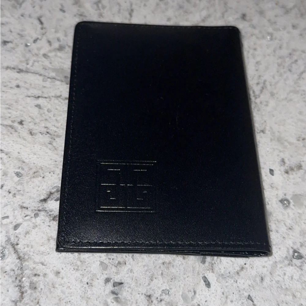 GIVENCHY Wallet Black Leather Card Case 4X3 Holder AUTHENTIC